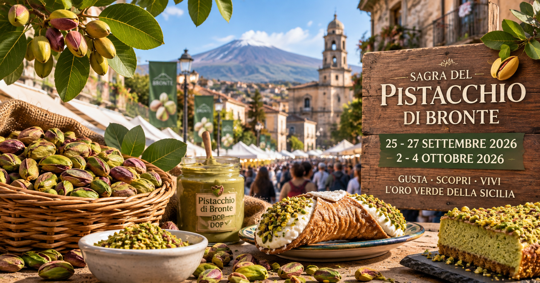 Sagra del Pistacchio di Bronte 2026: date, programma, parcheggi e guida completa