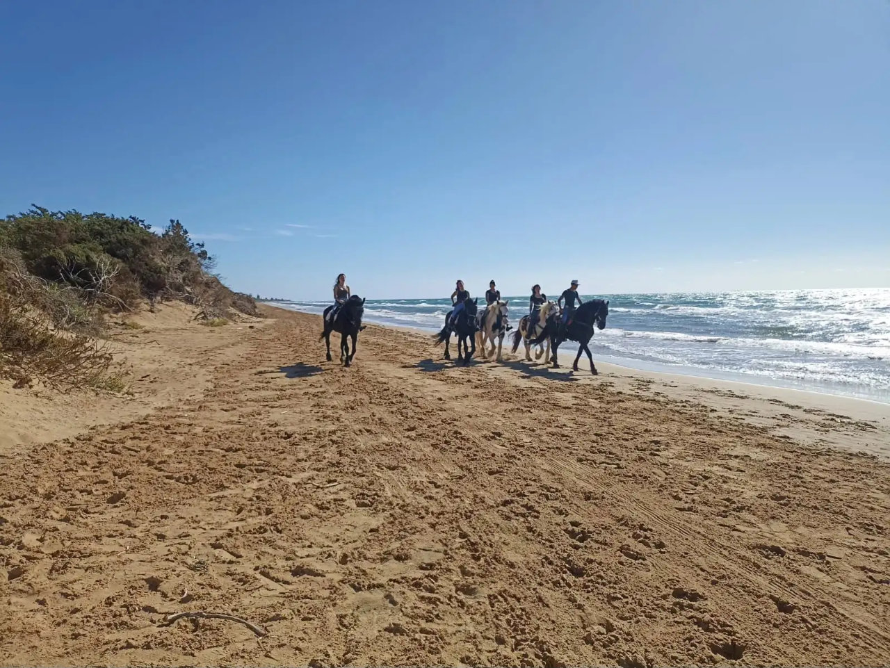 Passeggiata a cavallo in spiaggia a Santa Maria del Focallo