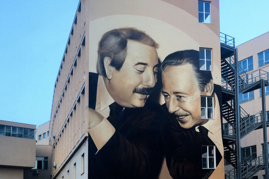 Street Art Sicilia: murale Falcone e Borsellino di Rosk and Loste