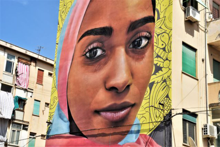 Street Art Sicilia: murale Bakhita di Rosk and Loste a Palermo