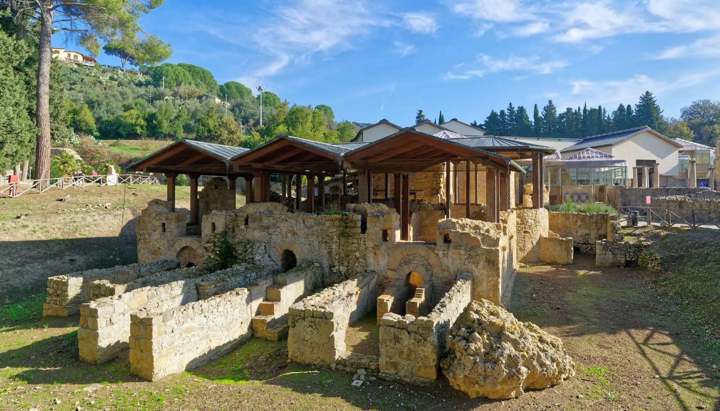 Rovine romane della Villa Romana del Casale a Piazza Armerina, patrimonio UNESCO in Sicilia